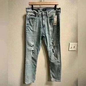 NEW Urban Outfitters Distressed Stretch Skinny Light Blue Wash Jeans Men’s 32x30